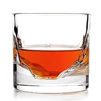 Grand Canyon Crystal Bourbon Whiskey Glasses Gift Set of 4, Heavy Freezable Old Fashioned Cocktail Glass Tumbler, Premium Luxury Gift for Men, Groomsman, 10 oz