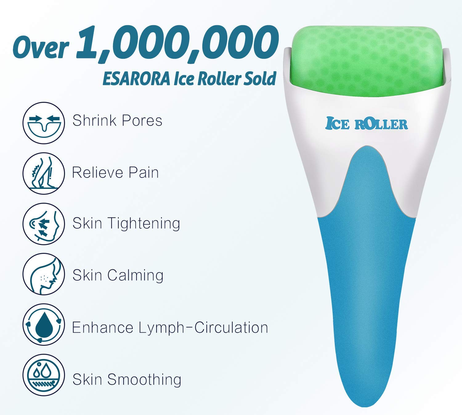 ESARORA Ice Roller for Face & Eye, Puffiness, Migraine, Pain Relief and Minor Injury, Skin Care Products