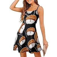 Sushi Hug Spaghetti Strap Mini Dress Sleeveless Adjustable Beach Dresses Backless Sundress for Women