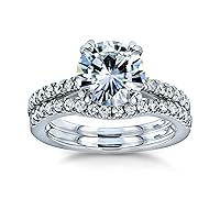 Kobelli Lab Grown Diamond Engagement Ring Wedding Band Bridal Set 1 7/8 CTW 14k Gold (DEF/VS)