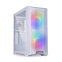 LIAN LI LANCOOL 215 E-ATX PC Case, RGB Gaming Computer Case, Tempered Glass Mid-Tower Chassis Features High Airflow with 2x200mm ARGB Fans & 1x120mm Fan Pre-Installed and Mesh Front Panel (Snow White)