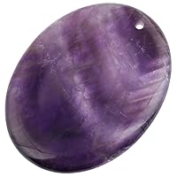 TUMBEELLUWA Pack of 1 Healing Crystal Thumb Worry Stone Top Drilled Reiki Palm Stone Pendant for Jewelry Making Without Chain or Cord