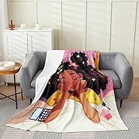 Erosebridal Make Up Girl Fleece Blanket for Kids Child,Kawaii American Kids Girl Throw Blanket 40x50 inch,Funky Groovy Girly Bed Blanket,Retro Girls Fuzzy Blanket for Sofa