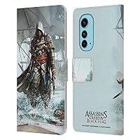 Head Case Designs Officially Licensed Assassin's Creed Edward on Shore Black Flag Key Art Leather Book Wallet Case Cover Compatible with Motorola Edge (2022)