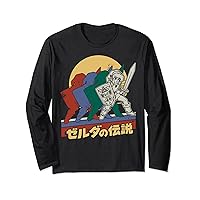 Legend Of Zelda Retro Link Kanji Portrait Long Sleeve T-Shirt
