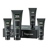 Tiege Hanley Essential Skin Care Routine for Men | Skin Care System Level 1 | Face Wash, Scrub, and Two Moisturizers | Made in USA | 30 Day Supply