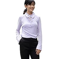 Lilac Tie High Neck Tie Collar Stretchable Shirt Blouse