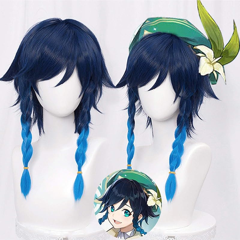 Mua SL Navy Blue Wig for Venti Cosplay Costume 2 Tone Anime Braided Hair  Wigs with Braids Ponytails Bangs + Cap trên Amazon Mỹ chính hãng 2023 |  Giaonhan247