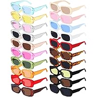 Aodaer Small Rectangle Sunglasses 90s Vintage Square Eyewear Retro Trendy Wide Frame Sunglasses for Women Girls