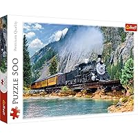 Trefl Red 500 Piece Puzzle - Mountain Train