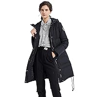 Orolay Women's Winter Long Down Coat Double Snap Puffer Jacket with Big Pockets