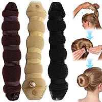 Hair Bun Maker, 3Pcs Hair Bun Roller Foam Sponge Bun Maker for Long Hair DIY Deft Bun Hair twist Bun Shaper Easy Snap-and-Roll Hair Bun Accessories for Women, Bun Shapers