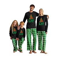 Awkward Styles Family Christmas Flannel Pants Top T-Shirt Set Green Let's Get Lit Matching Xmas Wear