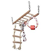 TRIXIE Small Animal Suspension Bridge with Ring, Rope and Ladder, Cage Accessories, Pet Toys for Rats, Ferrets