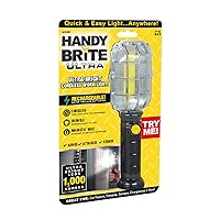 Ontel Handy Brite Ultra-Bright Cordless LED Rechargeable Work Light, 1000 Lumens, Magnetic Base, Heavy Duty, Compact & Lightweight Portable LED Flashlight