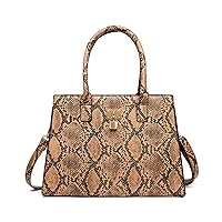Women's Classic Snake Printed Top Handle Satchel Bag PU Leather Elegant Crossbody Shoulder Bag Work Handbag and Purse