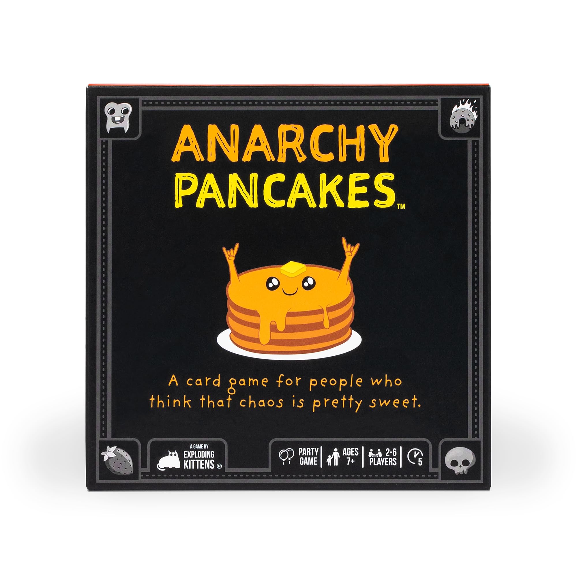 Exploding Kittens Anarchy Pancakes Strategic Card Game with Chaotic Game Parts Included - Illustrated Board Game for Kids and Families
