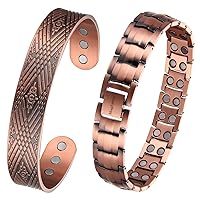 MagEnergy Pure Copper Bracelet for Men Healing Magnetic Therapy Relieve Arthritis Pain Carpal Tunnel Men Adjustable Bracelet