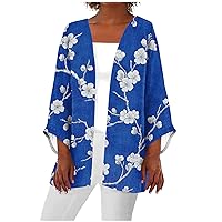 Cardigan Sweaters for Women Lightweight Summer Kimono Cardigans Short Sleeve Cover Up White Purple