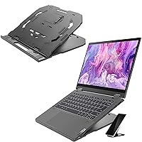 Lenovo 2-in-1 Laptop Stand - Adjustable, Portable, Foldable, Ergonomic, Non-Slip, Compatible with Laptops up to 15