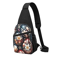 Sling Bag Crossbody for Women Fanny Pack Easter Egg Chest Bag Daypack for Hiking Travel Waist Bag
