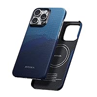 pitaka Case for iPhone 15 Pro Compatible with MagSafe, Slim & Light iPhone 15 Pro Case 6.1-inch with a Case-Less Touch Feeling, 1500D Aramid Fiber Made [StarPeak MagEZ Case 4 - Over The Horizon]