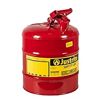 7150100 Type I Galvanized Steel Flammables Safety Can, 5 Gallon Capacity, Red