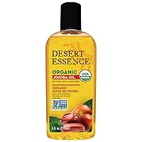 Organic Jojoba Oil, 4 fl oz - Gluten Free, Vegan, Non-GMO - Pure Natural Plant Extract for Hair, Skin & Scalp - Provides 24 Hours of Moisture - No Greasy Residue or Clogged Pores