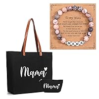 Lamyba Mothers Day Gifts for Mama From Daughter Son Kids, New Mom Gifts, Mom Tote Bag and Unique Bracelet for Mama