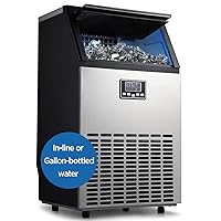EUHOMY Ice Maker Machine Countertop, 2 Ways to Add Water,45Lbs/Day