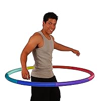 Weighted Hula Hoop, Trim Hoop 4B - 3.9 lb Large, Weight Loss Fitness Sports Hoop with No Wavy Ridges (Rainbow Colors)