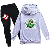 Boys Ghostbusters Graphic Cotton Hoodie+Sweatpants Set,Long Sleeve Casual Pull Over Sweatshirt