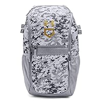 Under Armour unisex-adult Utility Baseball Backpack Print, (036) Steel / / Metallic Gold, One Size Fits All