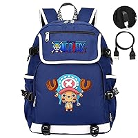 One Piece Casual Bookbag with USB Charging Port-Multifunction Backpack for Outdoor-Lightweight College Rucksack