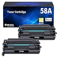 58A CF258A Toner Cartridge Black 2 Pack (with Chip) Replacement for HP 58A CF258A 58X CF258X Laserjet Pro MFP M428fdw M404n M428fdn M404dn Printer