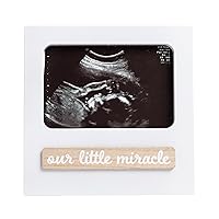 Kate & Milo Baby Sonogram 3D Photo Frame, Our Little Miracle Ultrasound Keepsake Frame, Pregnancy Announcement Idea, Rainbow Baby Nursery Décor, Baby Girl and Baby Boy Gift, White