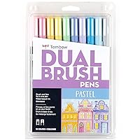 KINGART PRO Dual Twin-Tip Brush Pens, Set of 48 Unique & Vivid Colors,  Watercolor Markers with Flexible Nylon Brush Tips, Professional Watercolor  Pens