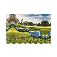 Golf Club Print Placemats for Dining Table Set of 6, Heat Resistant,Easy to Clean Non-Slip Place Mats