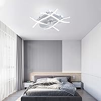 Led Ceiling Fan with Lighting and Remote Control Silent Ceiling Fan with Light Modern Reversible Dc Ceiling Fan for Bedroom Living Room Dining Room/White