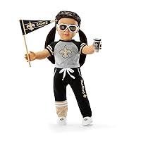 American Girl New Orleans Saints 18 inch Doll Fan Outfit and Accessories, Black and Gold, 6 pcs, Ages 6+