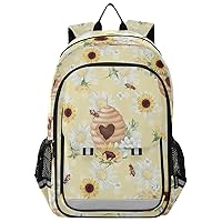 ALAZA Romantic Sunflower Bee Backpack Bookbag Laptop Notebook Bag Casual Travel Trip Daypack for Women Men Fits 15.6 Laptop