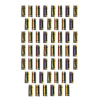 52 Sets of 4-Packs in Cello (208 Count total bulk Crayons) - Large Box of Crayons Bulk For School Teachers, Restaurants, Party Favors, Crayon Packs, Non-Toxic Crayons