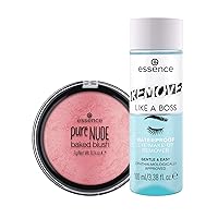essence Pure Nude Baked Blush 02 & Remove Like a Boss Waterproof Eye& Face Makeup Remover Bundle | Vegan & Cruelty Free