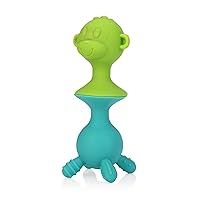Silly Monkey Interactive Suction Toys with Built-in Rattle, 2 Piece, Green/Aqua