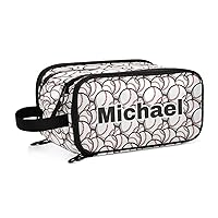 Cute Baseball Personalized Toiletry Bag Large Capacity Shower Bag Wide Opening Shaving Bag for Men Hotel Adults Necklace