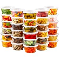 AOZITA 32 Sets 12 oz Plastic Deli Food Containers With Lids, Airtight Food Storage Containers, Freezer/Dishwasher/Microwave Safe, Soup Containers For Takeout Meal Prep Storage