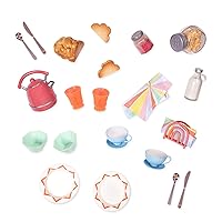 Glitter Girls – 14-inch Doll Breakfast Set – Play Food, Tea Kettle, & Table Setting Accessories – Toys for Kids Ages 3 and Up