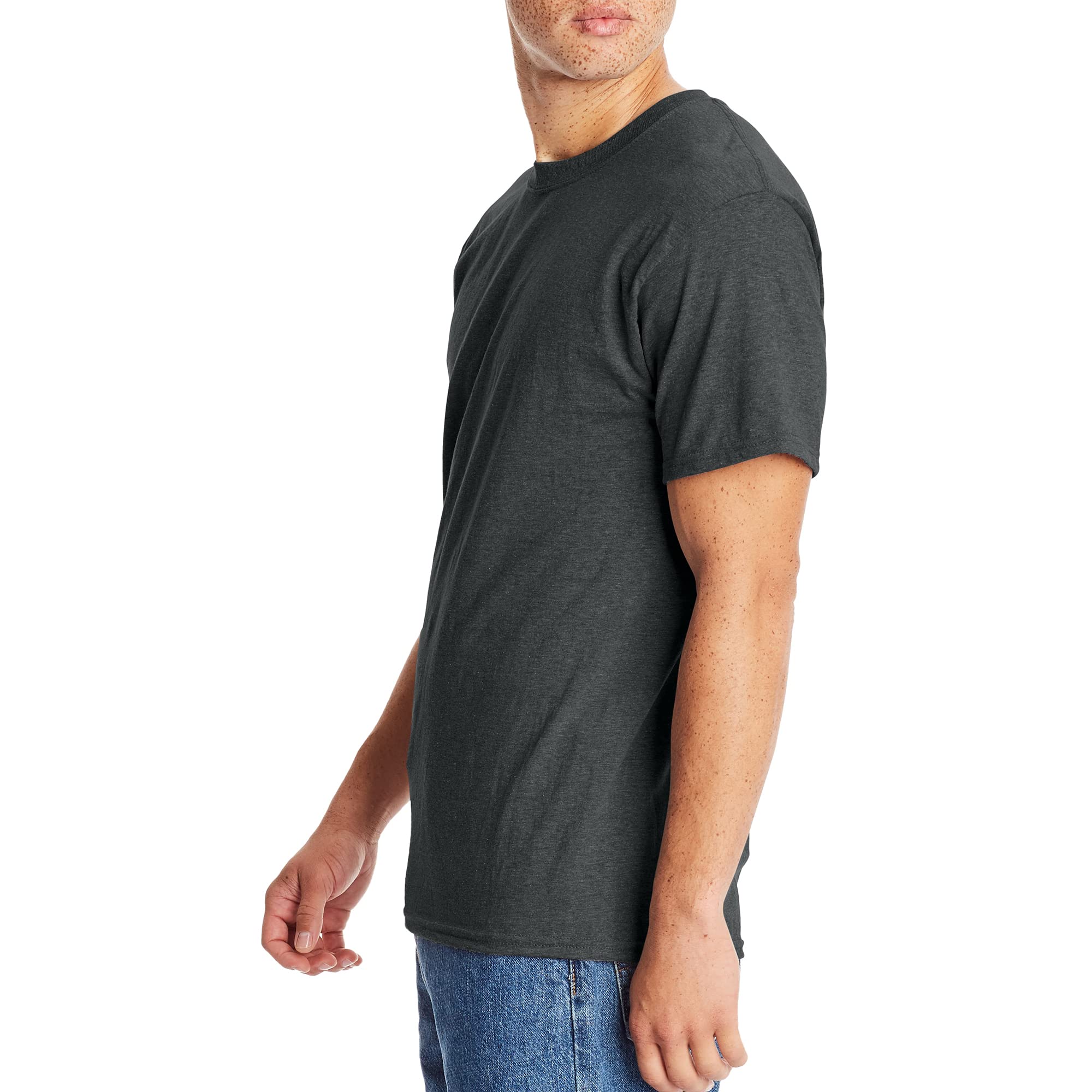 Hanes Mens Beefyt T-Shirt, Classic Heavyweight Cotton Crewneck Tee, Roomy Fit, 1 Or 2 Pack, Available in Tall