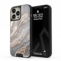 BURGA Phone Case Compatible with iPhone 13 PRO MAX - Grey & Gold Marble Nude - Cute But Tough with CloudGuard 2-in-1 Defense System - Luxury iPhone 13 PRO MAX Protective Scratch-Resistant Hard Case