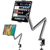 Aluminum Alloy Tablet Stand for Desk, Adjustable Foldable Arm Holder Mount Compatible with iPad 10/9th Air Mini, Portable Monitor 7-15.6'', Samsung Galaxy Tab S9 FE/A9+/S6 Lite, Kindle Fire HD